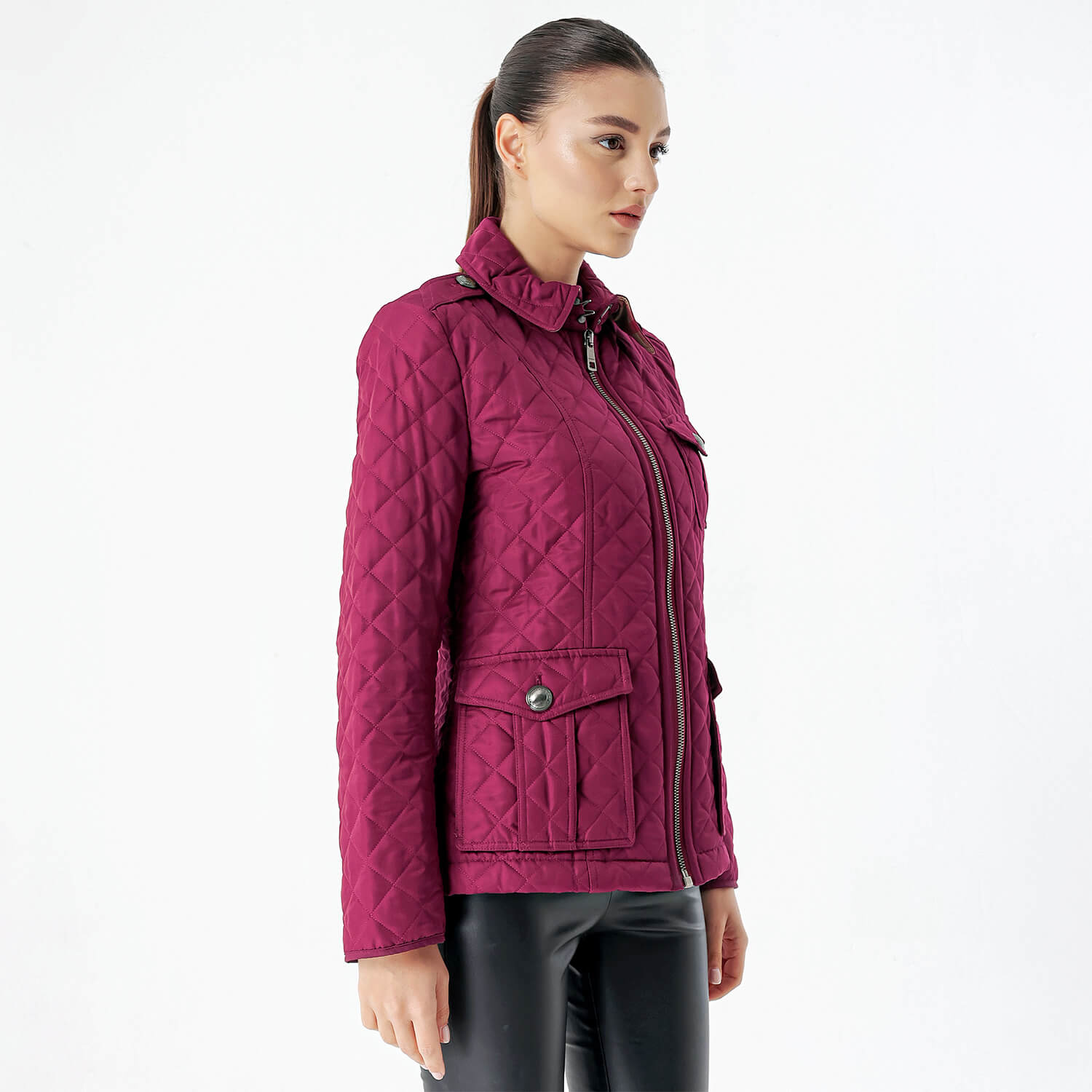 Burberry - Burgundy Quilted Diamond Jacket